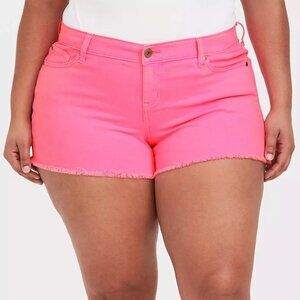 Torrid Cut Off Short - 4/3.5" Vintage Stretch Knockout Pink - Sz 24 NWT